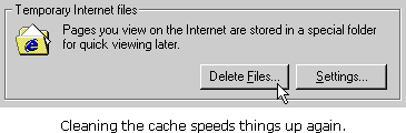 Deleting Temporary Internet files.